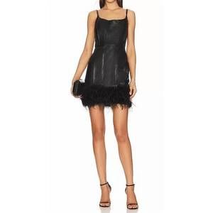 NEW LINE AND DOT faux leather dress in black
